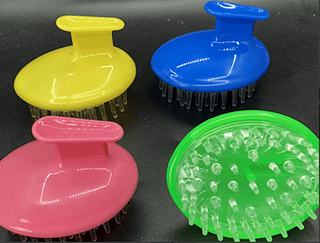 Massageador Manual Escova De Silicone Para Lavar Os Cabelos - Caixa com 12 Unidades