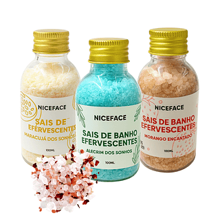 Sais de Banho Efervescentes Niceface 100ml - Caixa com 48 Unidades