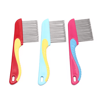 Pente Fino Extrator De Piolhos Lêndeas C/ Ranhuras Aço Inox - Pacote com 12 unidades