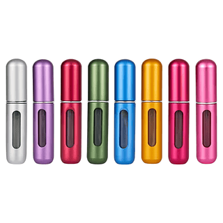 Kit com 12 Frascos Porta Perfume de Bolsa 5ml - Cores Aleatórias