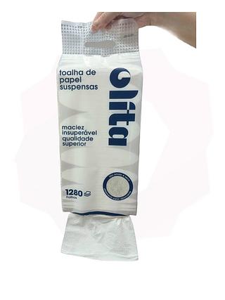 Olita Toalha de Papel Suspensa Ultramacio 1280 Folhas - Caixa com 10 Unidades
