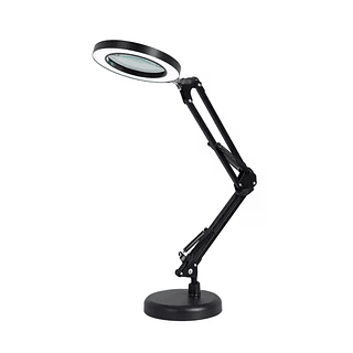 Luminária Articulável com Lupa Ring Light em LED Lorben Preta - 2 Unidades