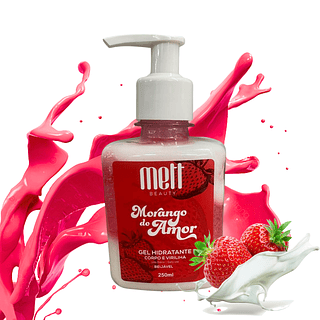 Creme Gel Hidratante Corporal Mett Morango do Amor 250ml - Caixa com 20 Unidades