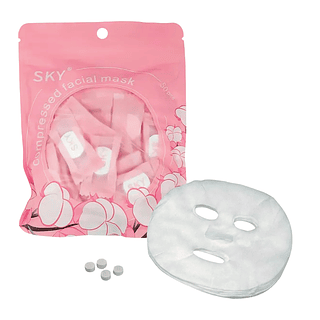 (Embalagem com 50) Máscara Desidratada Facial Branca - Pacote com 10 Embalagens