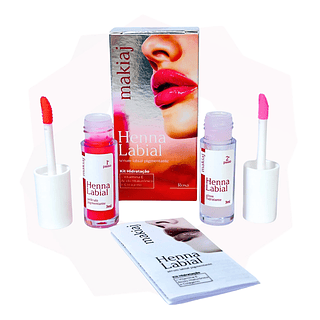 Henna Labial Makiaj Pigmentante 3ml + 3ml - caixa com 48