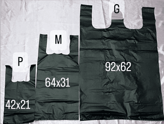 1800 Sacola Plástica Reciclada Reforçada Preta Tamanho 64*31 medio