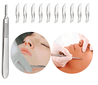 Cabo de Bisturí em Aço Inox - Pacote com 10 Unidades