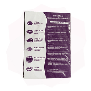 Bloco Ficha Anamnese Fases Pós Micropigmentação Labial