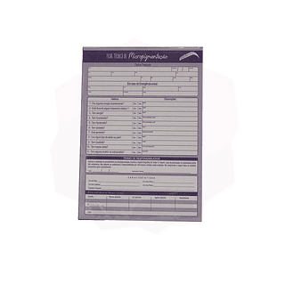 Bloco Ficha Anamnese Ficha Técnica de Micropigmentação Sobrancelhas