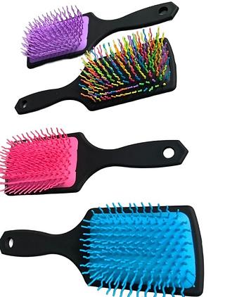 Escova Raquete Desembaraçadora Almofadada ( Envio Conforme Disponibilidade ) - Pacote com 24 Unidades