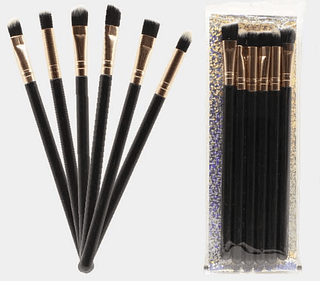 Kit 6 Pinceis para Maquiagem - Pacote com 10 Unidades