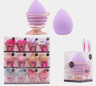 Kit Esponja De Maquiagem Com Suporte - Pacote com 12 Unidades