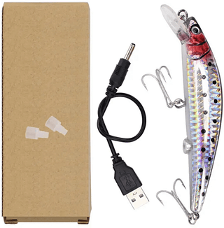 Pescaria Isca Usb Recarregável Artificial Led Luz Lure Duro Cor Colorido