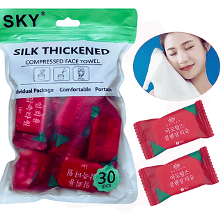 Toalha Desidratada Descartável Comprimida SKY - Pacote com 30